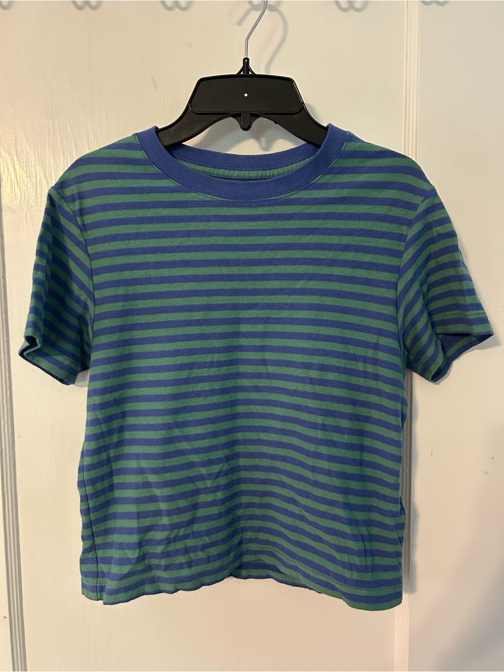 Urban Outfitters BDG Purple and Green Striped Crewneck Tee